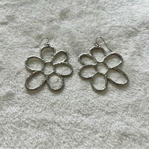 Urban Outfitters Emmy Statement Flower Earring, Silver Tone